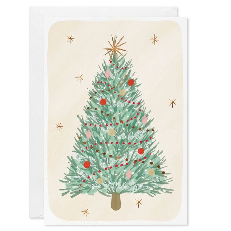 slide 1 of 6, American Greetings 10ct Christmas Cards Boxed with Envelopes Decorated Christmas Tree, 10 ct