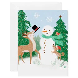 American Greetings 10ct Blank Christmas Cards Boxed with Envelopes Festive Snowman and Friends