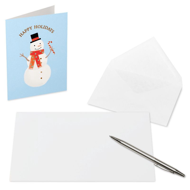 slide 2 of 4, American Greetings 10ct Blank Christmas Cards Boxed with Envelopes Snowman, 10 ct