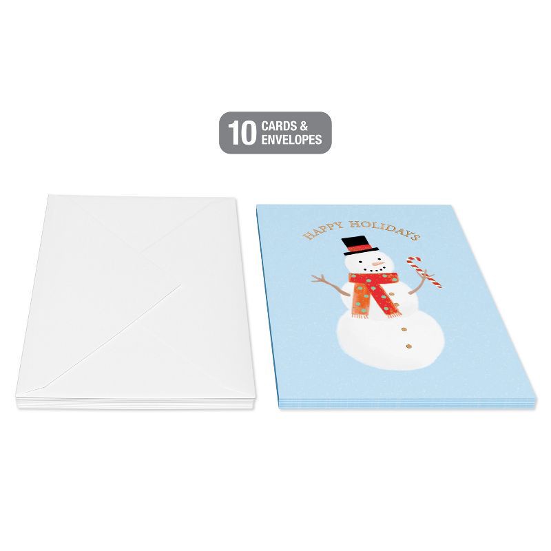slide 3 of 4, American Greetings 10ct Blank Christmas Cards Boxed with Envelopes Snowman, 10 ct