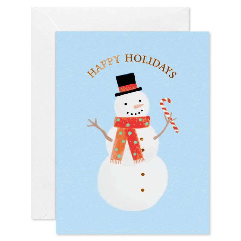 slide 1 of 4, American Greetings 10ct Blank Christmas Cards Boxed with Envelopes Snowman, 10 ct