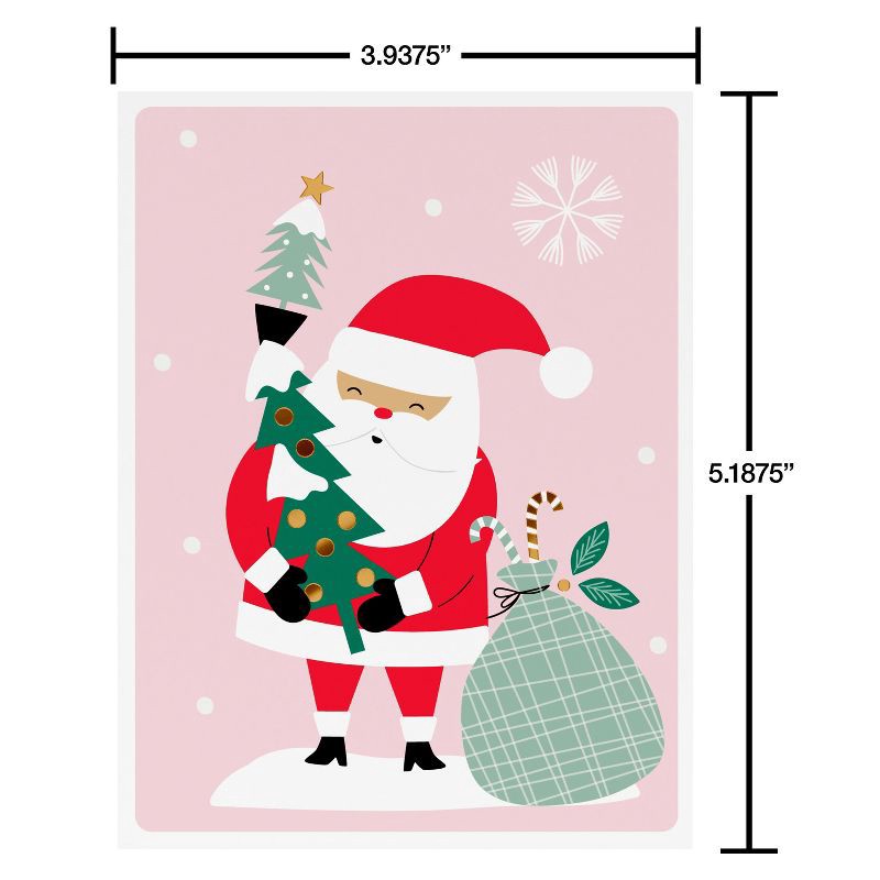 slide 5 of 5, American Greetings 10ct Blank Christmas and Thank You Cards Boxed with Envelopes Thank You and Santa, 10 ct