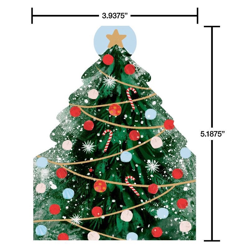 slide 4 of 4, American Greetings 10ct Blank Christmas Cards Boxed with Envelopes Christmas Decorating Tree, 10 ct