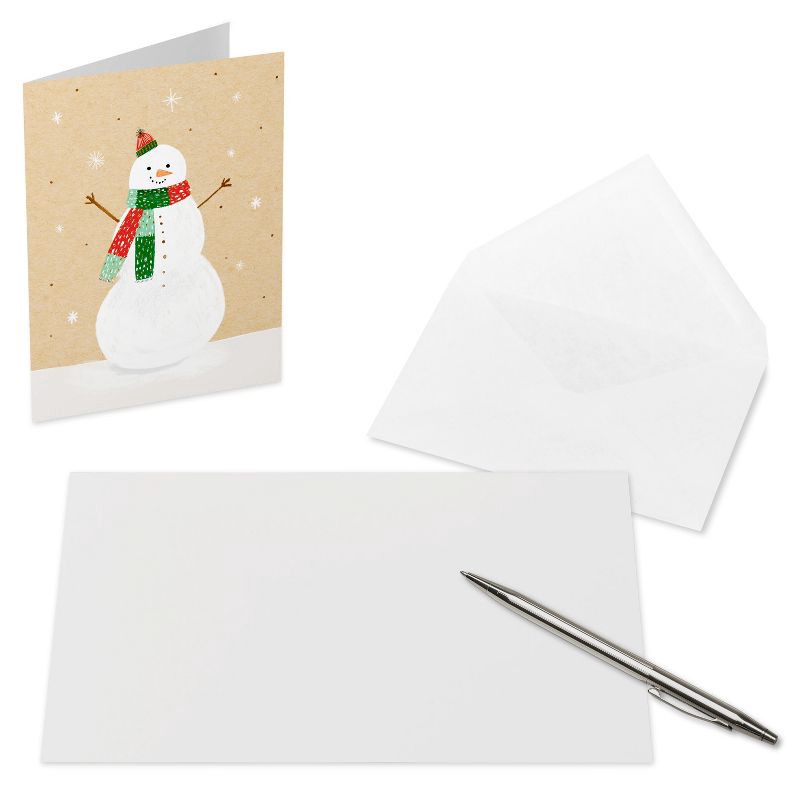 slide 2 of 5, American Greetings 10ct Blank Christmas Cards Boxed with Envelopes 'snowman and Have a Merry Christmas', 10 ct