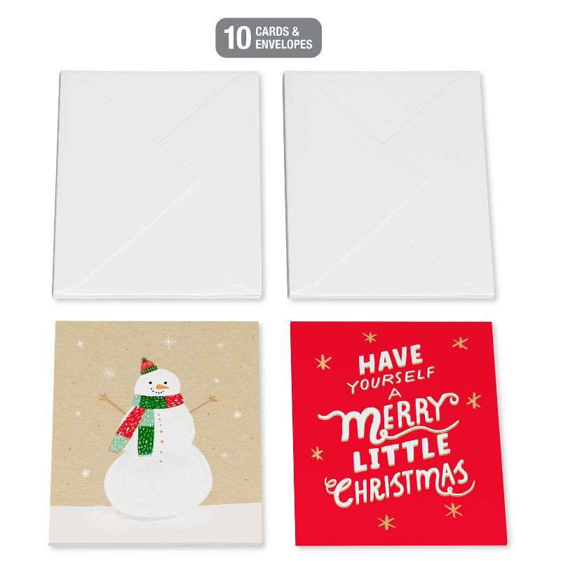 slide 4 of 5, American Greetings 10ct Blank Christmas Cards Boxed with Envelopes 'snowman and Have a Merry Christmas', 10 ct