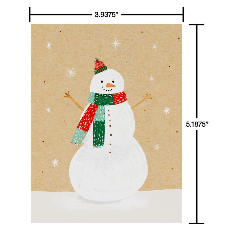 slide 5 of 5, American Greetings 10ct Blank Christmas Cards Boxed with Envelopes 'snowman and Have a Merry Christmas', 10 ct