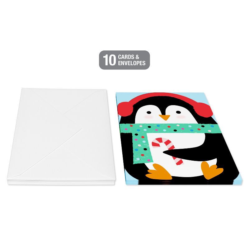 slide 3 of 4, American Greetings 10ct Blank Christmas Cards Boxed with Envelopes Penguin, 10 ct