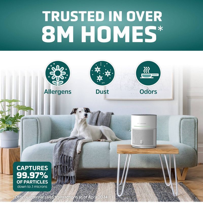 slide 2 of 11, Germ Guardian GermGuardian AirSafe Intelligent Air Purifier with 360° HEPA 13 Filter and UV-C, 1 ct