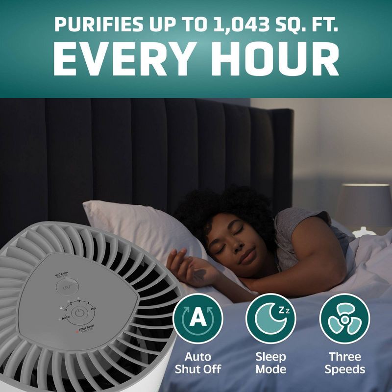 slide 4 of 11, Germ Guardian GermGuardian AirSafe Intelligent Air Purifier with 360° HEPA 13 Filter and UV-C, 1 ct