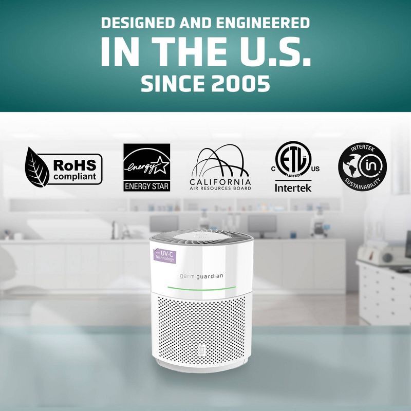 slide 6 of 11, Germ Guardian GermGuardian AirSafe Intelligent Air Purifier with 360° HEPA 13 Filter and UV-C, 1 ct