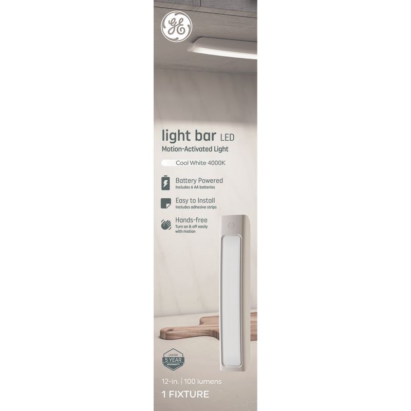 slide 1 of 7, GE Household Lighting GE 12'' Motion Sensor Bar Light Bulb, 1 ct
