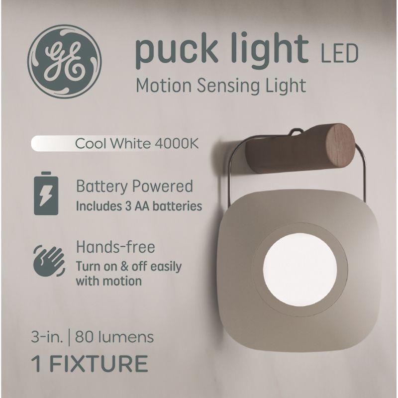 slide 1 of 3, GE Household Lighting GE Motion Sensor Puck Light, 1 ct
