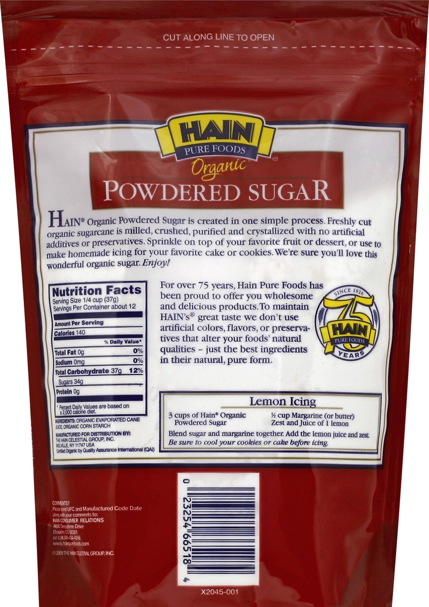 slide 6 of 6, Hain Pure Foods Celestial Seasonings Hain Organic Powdered Sugar, 16 oz
