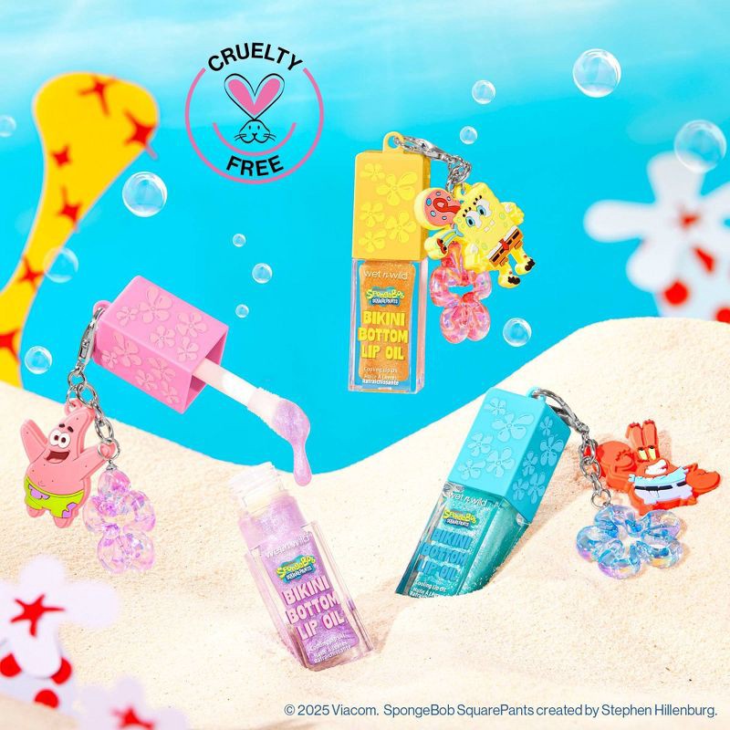 slide 7 of 9, Wet n Wild SpongeBob Cooling Lip Oil with Keychain - Yellow - 0.25 fl oz, 0.25 fl oz