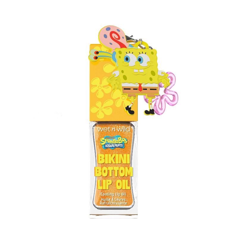 slide 4 of 9, Wet n Wild SpongeBob Cooling Lip Oil with Keychain - Yellow - 0.25 fl oz, 0.25 fl oz