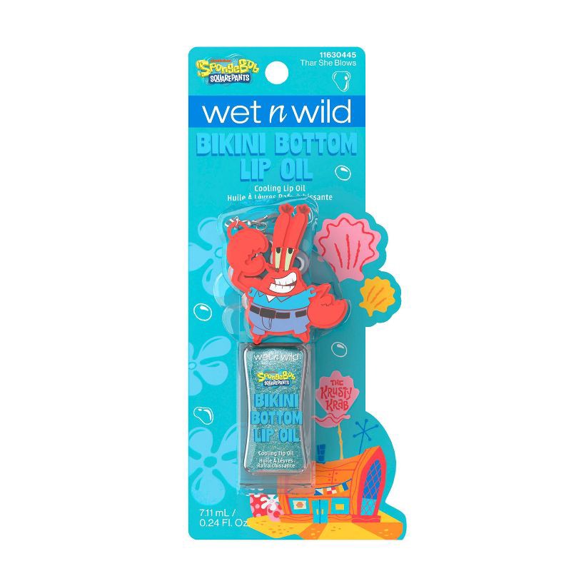 slide 8 of 9, Wet n Wild SpongeBob Cooling Lip Oil with Keychain - Blue - 0.25 fl oz, 0.25 fl oz
