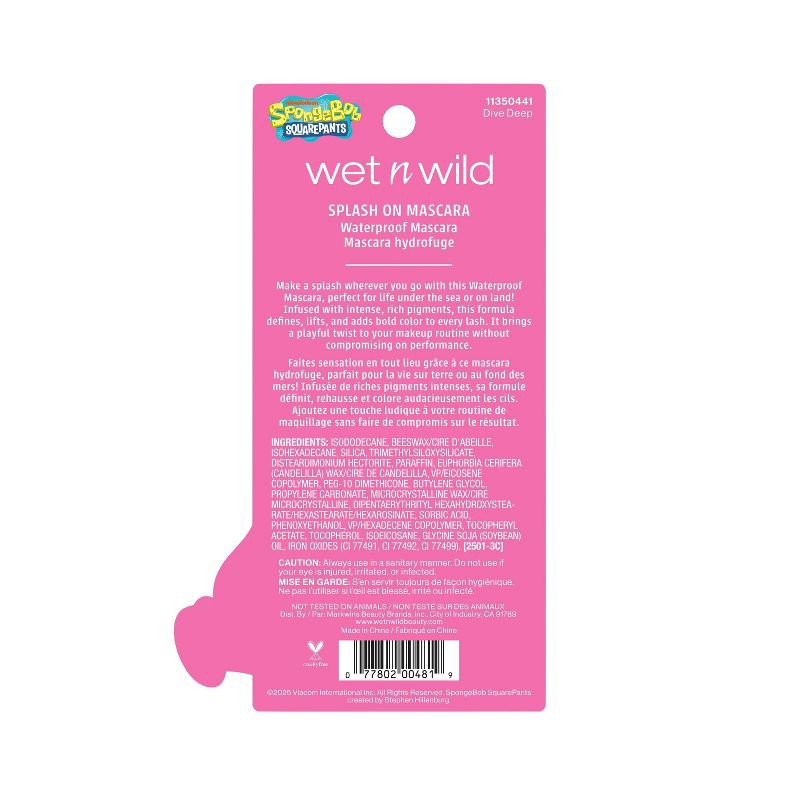 slide 9 of 9, Wet n Wild SpongeBob Waterproof Mascara - Black - 0.21 fl oz, 0.21 fl oz