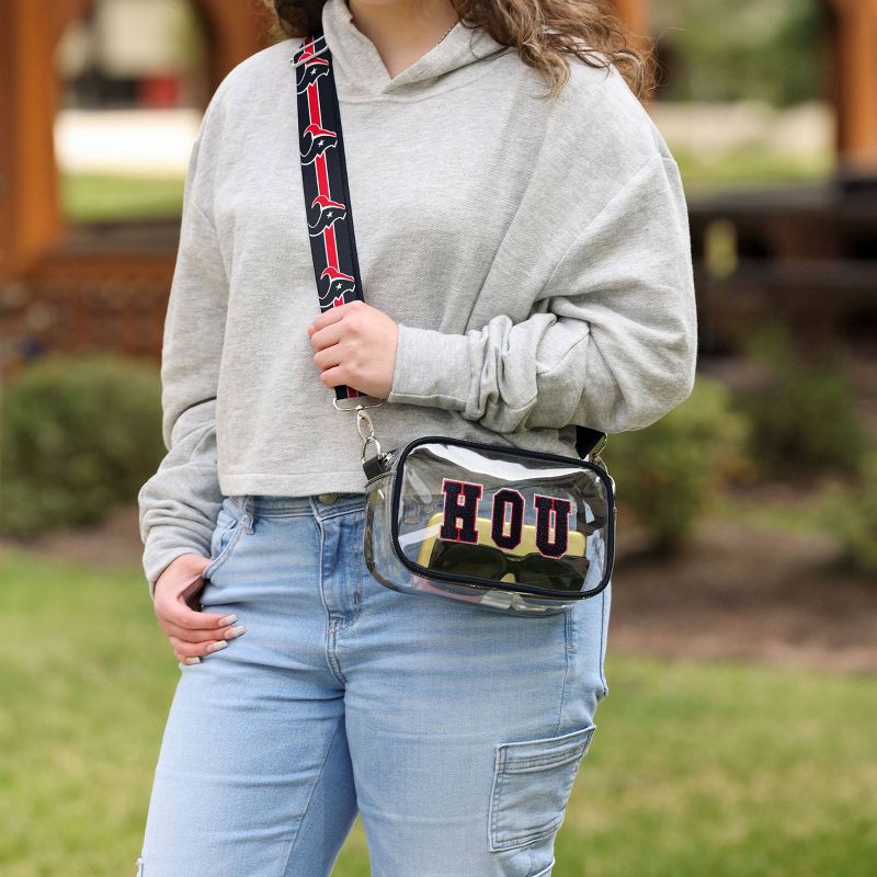 slide 2 of 3, NFL Houston Texans Smu Clear Camera Bag With Chenille Lettering, 1 ct