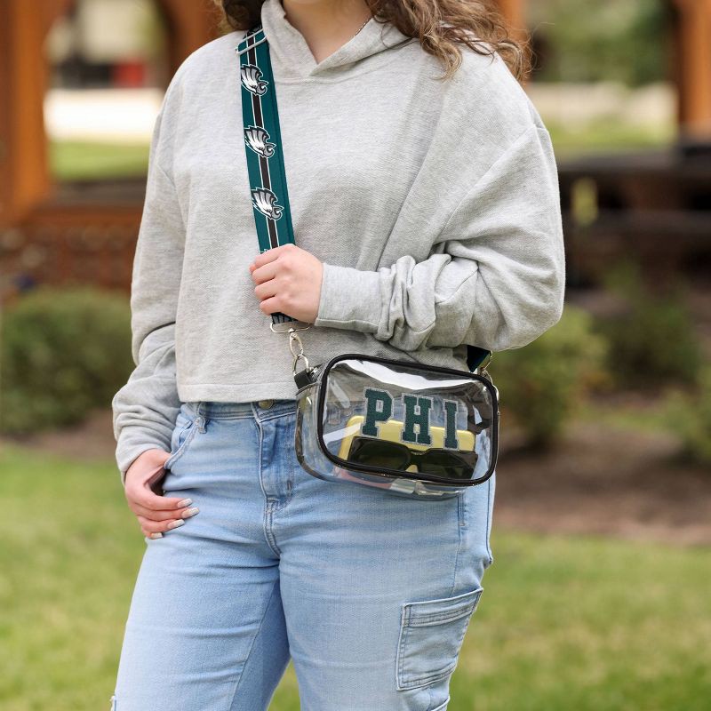 slide 2 of 3, NFL Philadelphia Eagles Smu Clear Camera Bag With Chenille Lettering, 1 ct