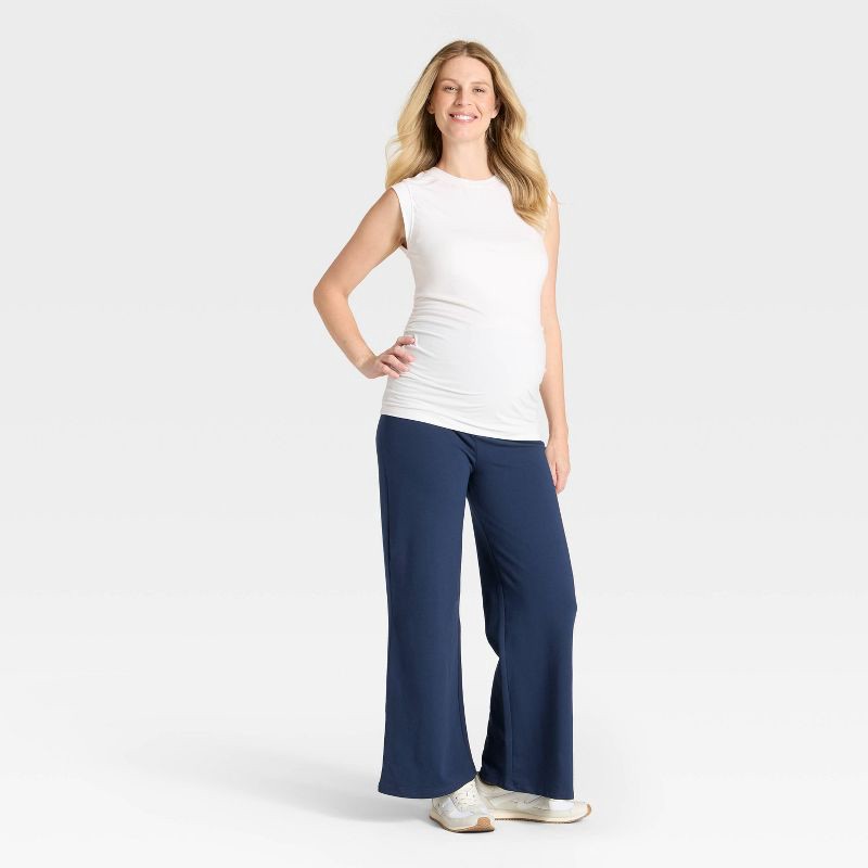 slide 3 of 5, Over The Belly High-Rise Maternity Pants - Isabel Maternity by Ingrid & Isabel™ Navy Blue XS, 1 ct