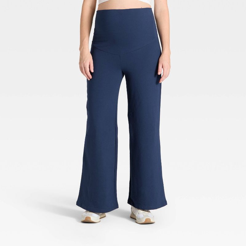 slide 1 of 5, Over The Belly High-Rise Maternity Pants - Isabel Maternity by Ingrid & Isabel™ Navy Blue XS, 1 ct
