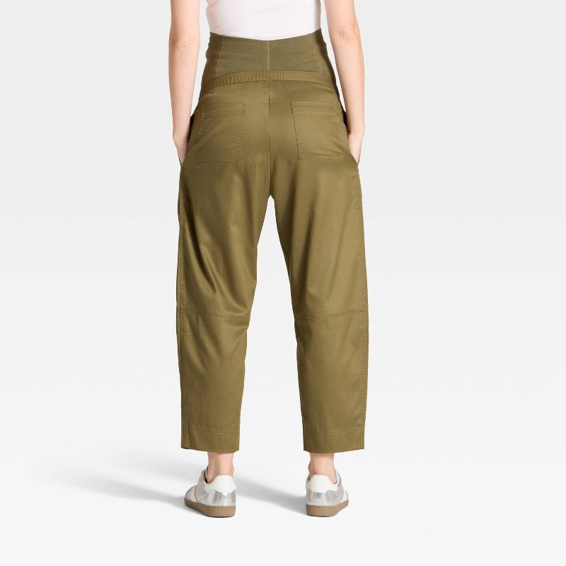slide 2 of 5, Over The Belly High-Rise Barrel Leg Chino Maternity Pants - Isabel Maternity by Ingrid & Isabel™ Olive Green XXL, 1 ct