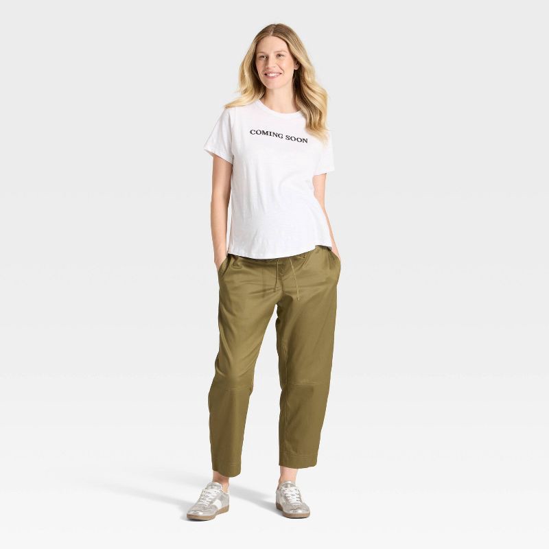 slide 3 of 5, Over The Belly High-Rise Barrel Leg Chino Maternity Pants - Isabel Maternity by Ingrid & Isabel™ Olive Green XXL, 1 ct