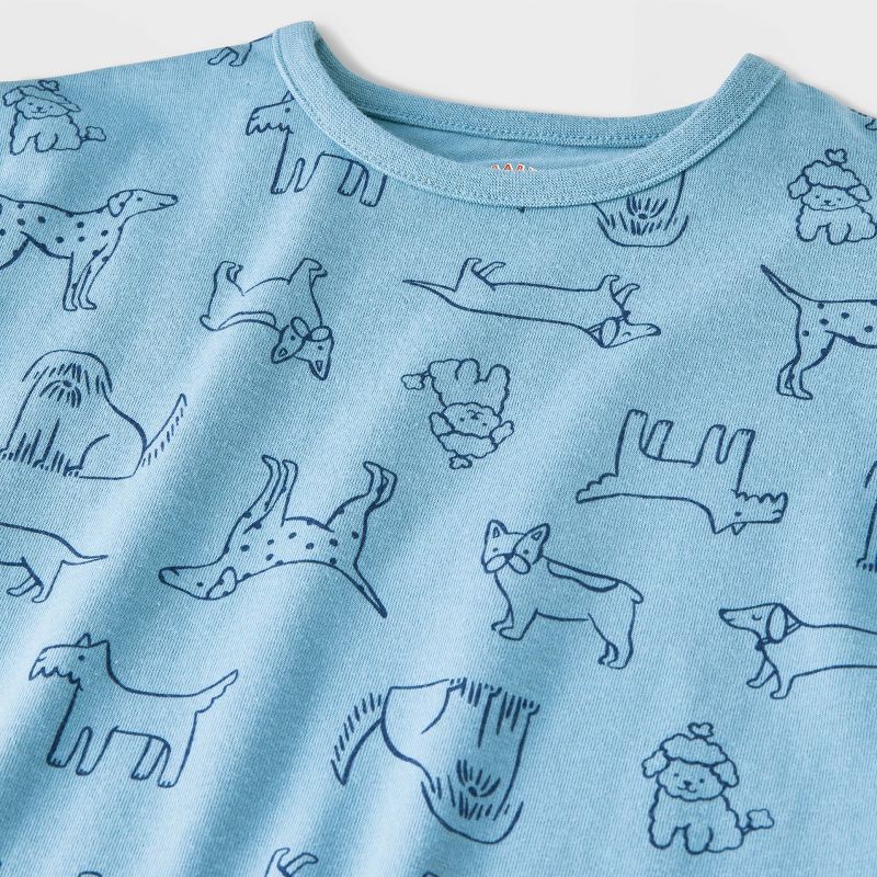 slide 3 of 4, Baby Boys' Dogs Short Sleeve Romper - Cat & Jack™ Blue 18M, 1 ct
