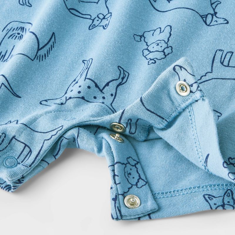 slide 2 of 4, Baby Boys' Dogs Short Sleeve Romper - Cat & Jack™ Blue 18M, 1 ct