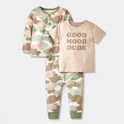 Baby Boys' Camo 3pc Top & Bottom Set - Cat & Jack™ Green 0-3M