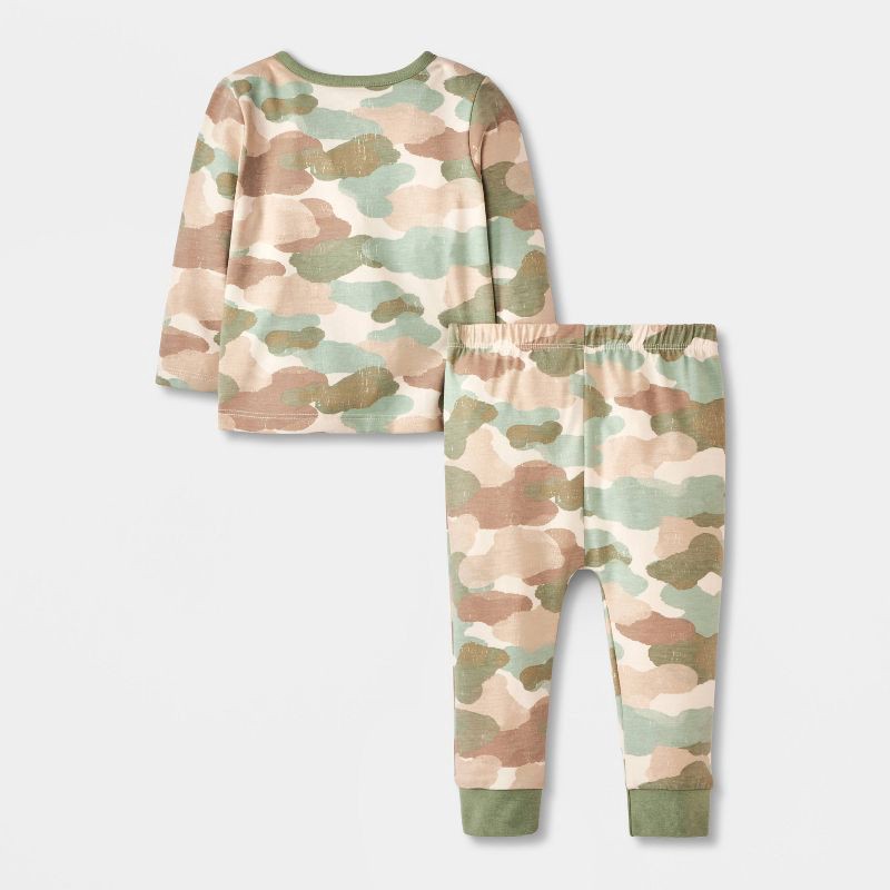 slide 3 of 4, Baby Boys' Camo 3pc Top & Bottom Set - Cat & Jack™ Green 3-6M, 3 ct