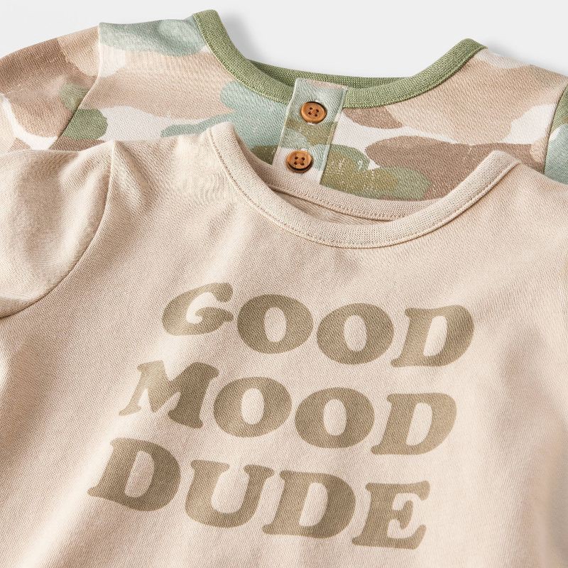 slide 3 of 4, Baby Boys' Camo 3pc Top & Bottom Set - Cat & Jack™ Green Newborn, 3 ct