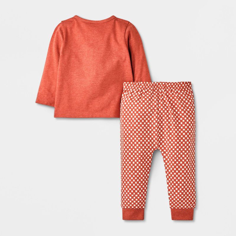 slide 2 of 4, Baby Boys' Checkered 3pc Top & Bottom Set - Cat & Jack™ Rust 3-6M, 3 ct