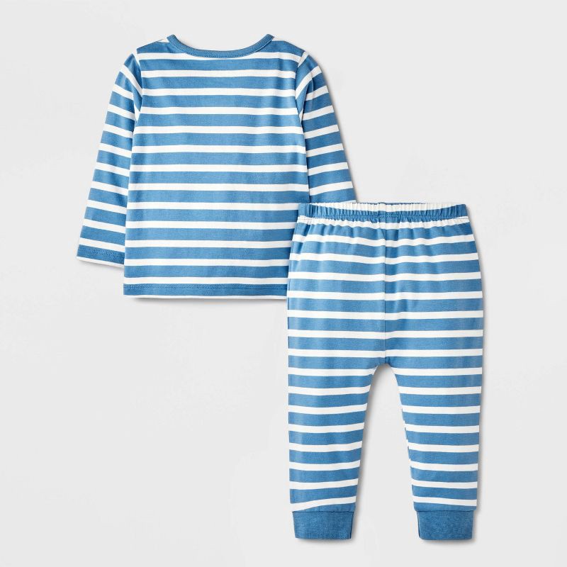slide 4 of 4, Baby Boys' Striped 3pc Top & Bottom Set - Cat & Jack™ Blue Newborn, 3 ct