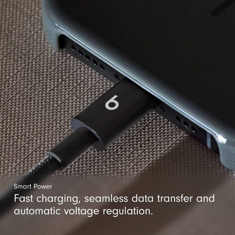slide 7 of 11, Beats USB-C to USB-C Woven Cable (1.5 m) - Bolt Black, 1 ct