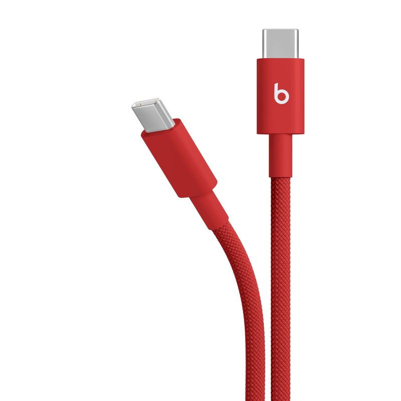slide 2 of 10, Beats USB-C to USB-C Woven Cable (1.5 m) - Rapid Red, 1 ct