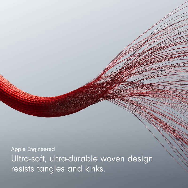 slide 5 of 10, Beats USB-C to USB-C Woven Cable (1.5 m) - Rapid Red, 1 ct