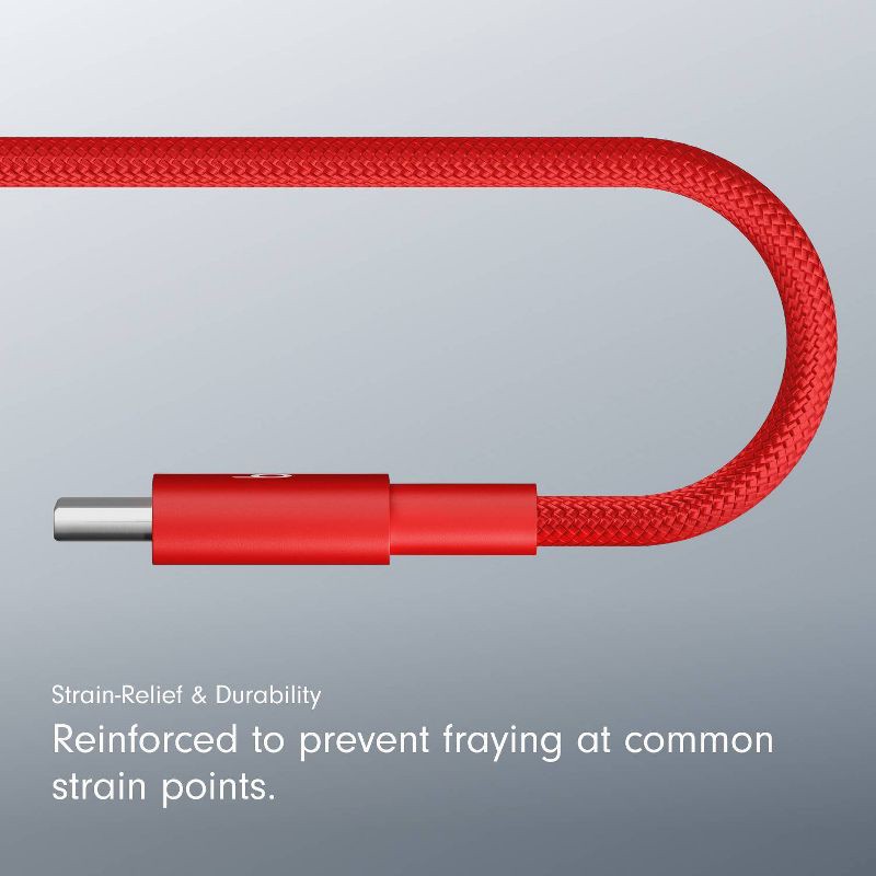 slide 6 of 10, Beats USB-C to USB-C Woven Cable (1.5 m) - Rapid Red, 1 ct