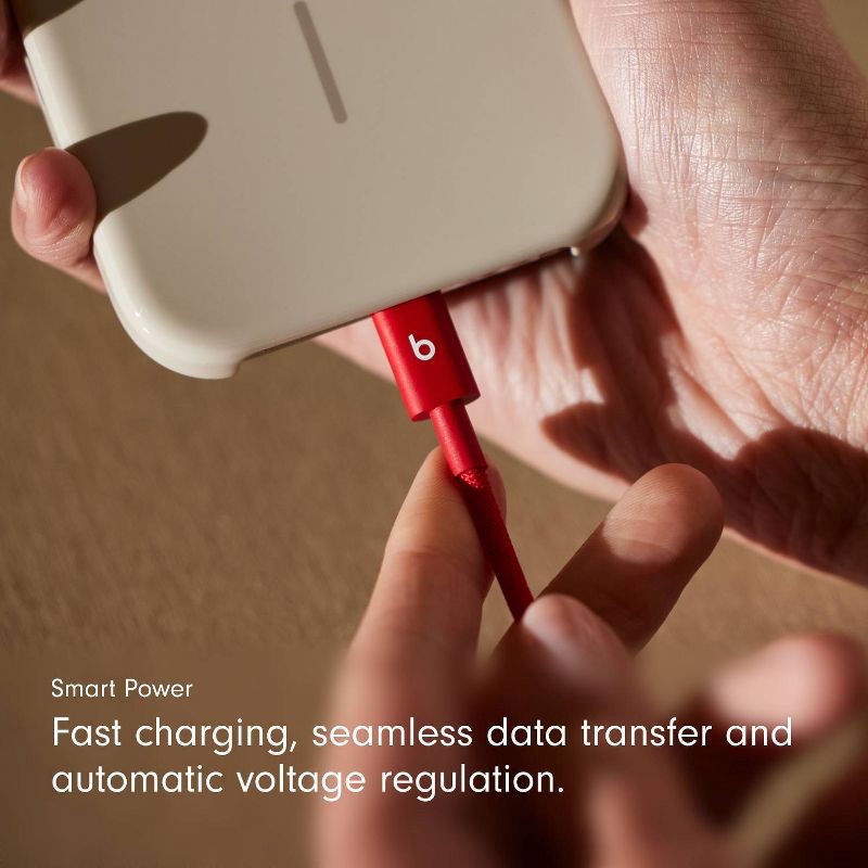 slide 7 of 10, Beats USB-C to USB-C Woven Cable (1.5 m) - Rapid Red, 1 ct