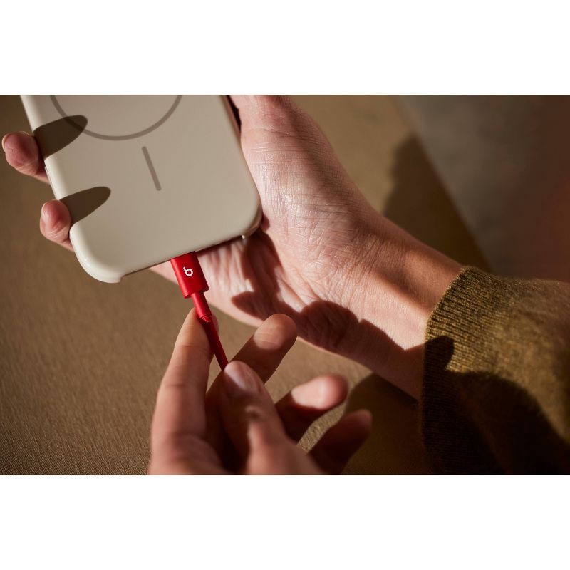 slide 10 of 10, Beats USB-C to USB-C Woven Cable (1.5 m) - Rapid Red, 1 ct