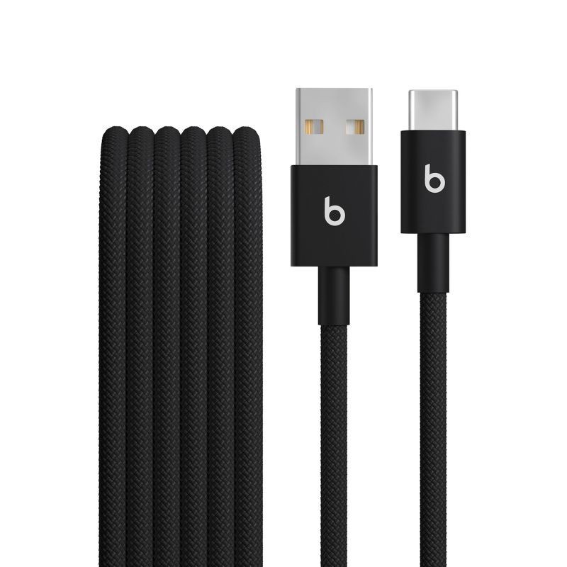 slide 1 of 11, Beats USB-A to USB-C Woven Cable (1.5 m) - Bolt Black, 1 ct