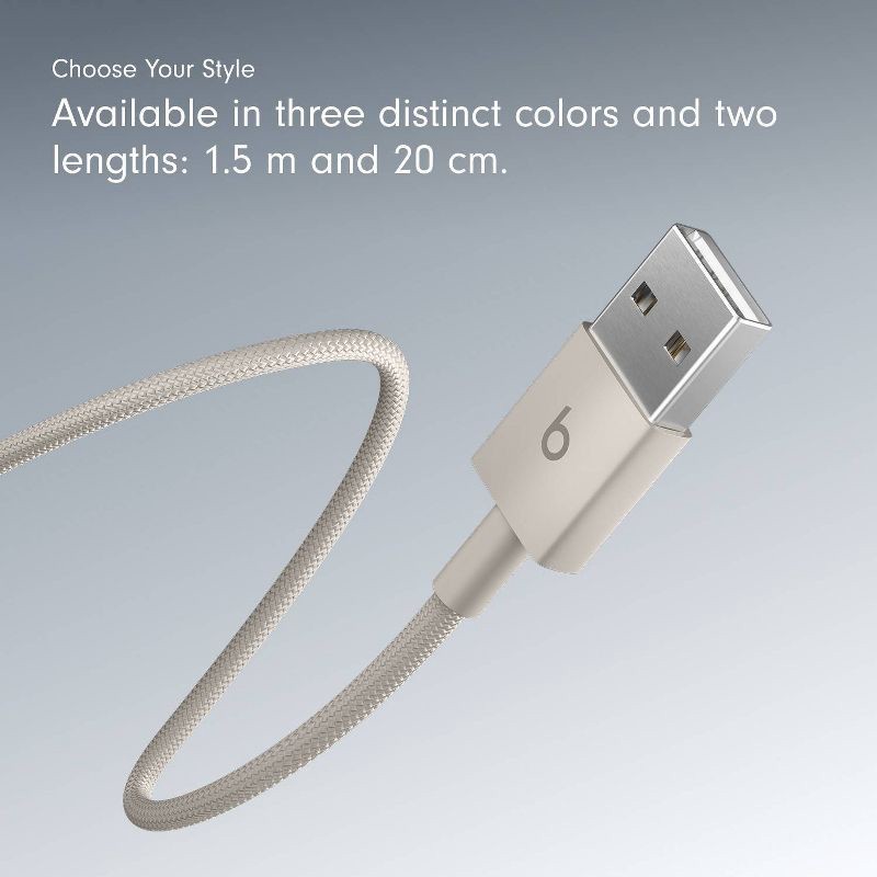 slide 8 of 11, Beats USB-A to USB-C Woven Cable (1.5 m) - Surge Stone, 1 ct