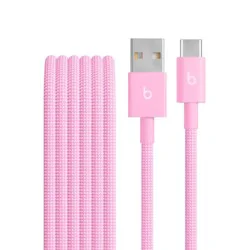 Beats USB-A to USB-C Woven Cable (1.5m/5ft) - Power Pink