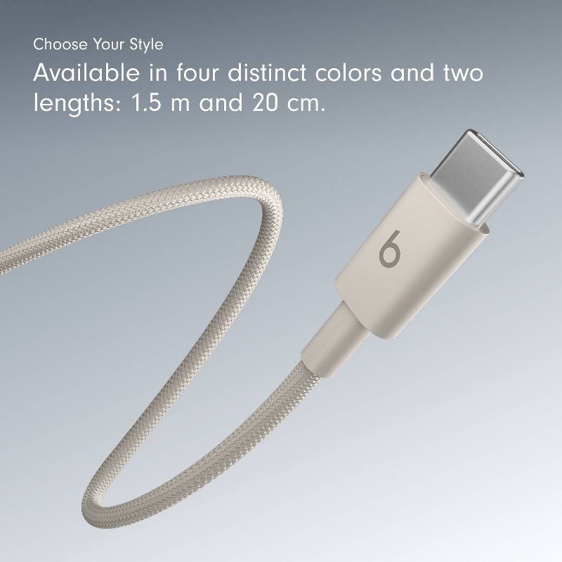 slide 8 of 11, Beats USB-C to USB-C Woven Cable (1.5 m) - Surge Stone, 1 ct