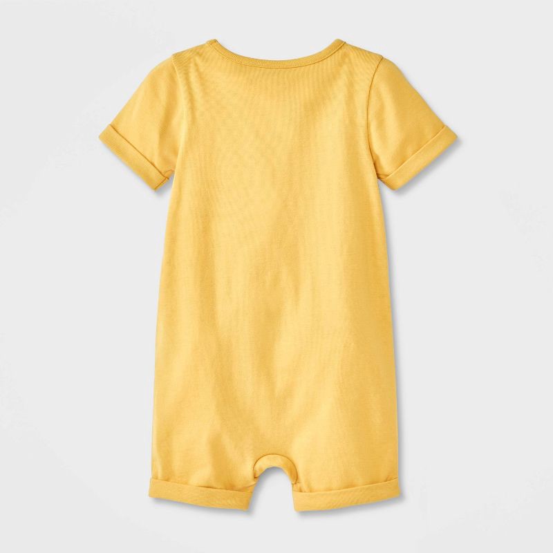 slide 2 of 4, Baby These Rolls Are Homemade Short Sleeve Romper - Cat & Jack™ Yellow 0-3M, 1 ct