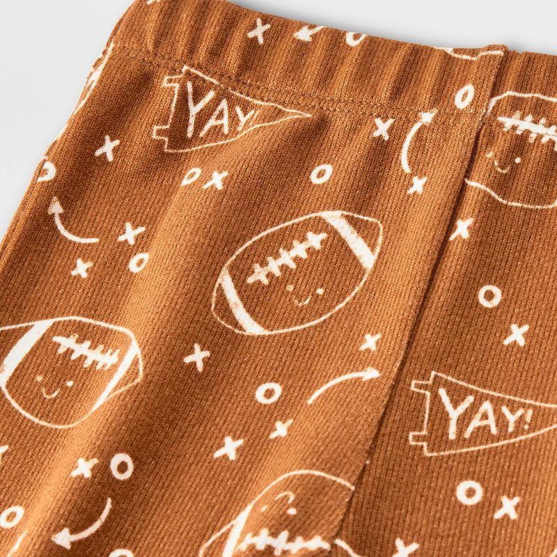 slide 4 of 4, Baby 2pc Tiny Tailgator Long Sleeve T-Shirt and Jogger Set - Cat & Jack™ Brown 6-9M, 2 ct