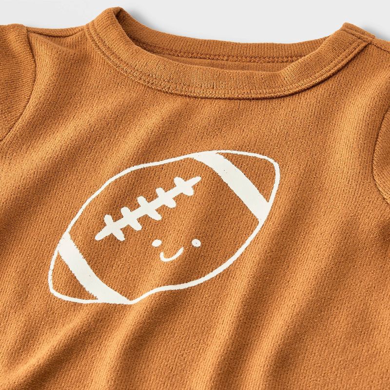 slide 4 of 4, Baby 2pc Tiny Tailgator Long Sleeve T-Shirt and Jogger Set - Cat & Jack™ Brown Newborn, 2 ct