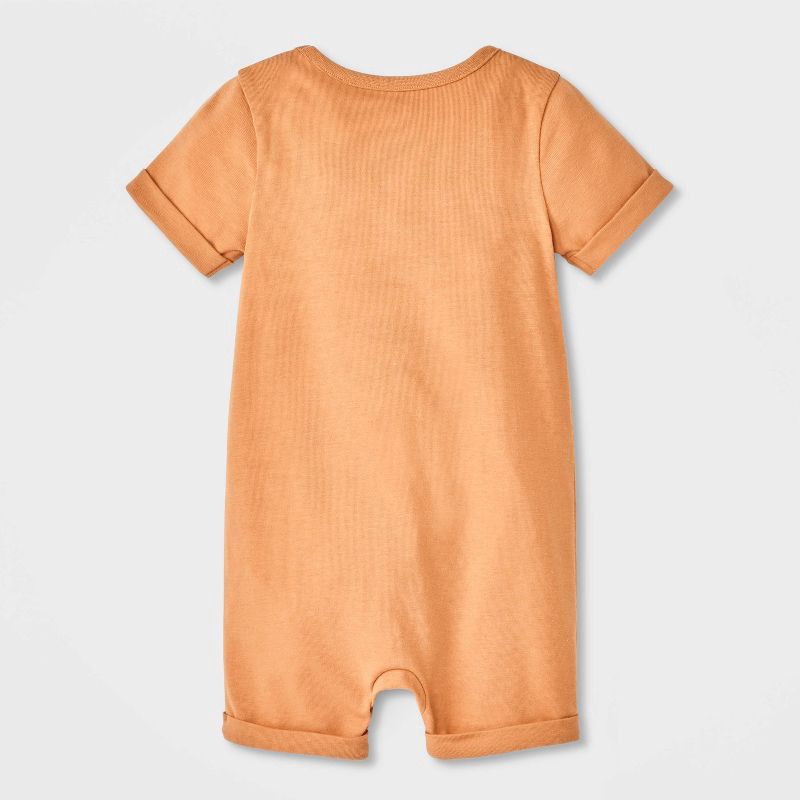 slide 2 of 4, Baby Pumpkin Spice & Everything Nice Short Sleeve Romper - Cat & Jack™ Brown 6-9M, 1 ct