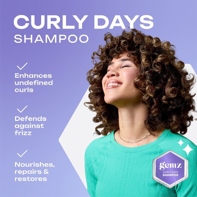 slide 2 of 10, gemz Curly Days Shampoo, Curly Hair and Color Safe - 5ct/0.3oz, 5 ct; 0.3 oz