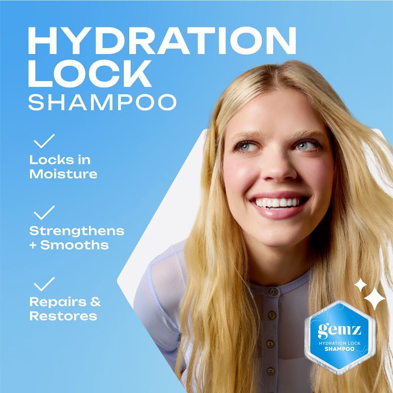 slide 2 of 10, gemz Moisturizing Shampoo, Hydration Lock, Color Safe - 5ct/0.3oz, 5 ct; 0.3 oz